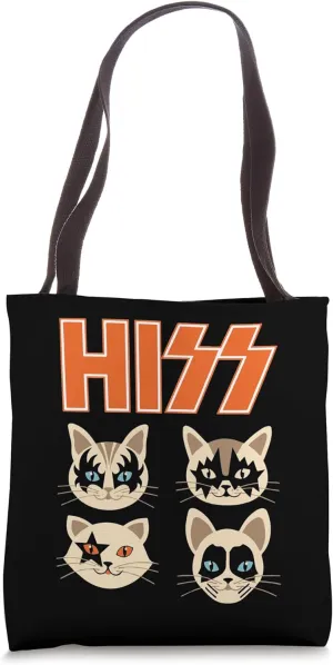 Hiss Funny Cats Kittens Rock Rockin Tote Bag