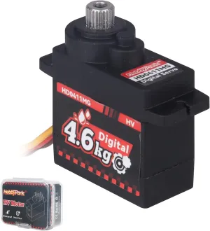 HobbyPark Waterproof 12g Servo Micro Servo Motor Metal Gear Arduino Servo 4.6kg High Torque Digital Servo Mini Servo for Axial SCX24 AX24 1/24 RC Crawler Car RC Airplane RC Boat RC Robotics