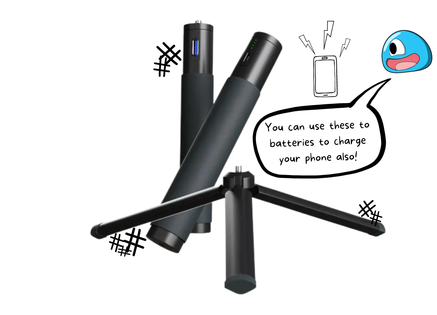 Hologram Mini Lite Totem *NEW* (27CM FAN) (5FT LITE STICK)