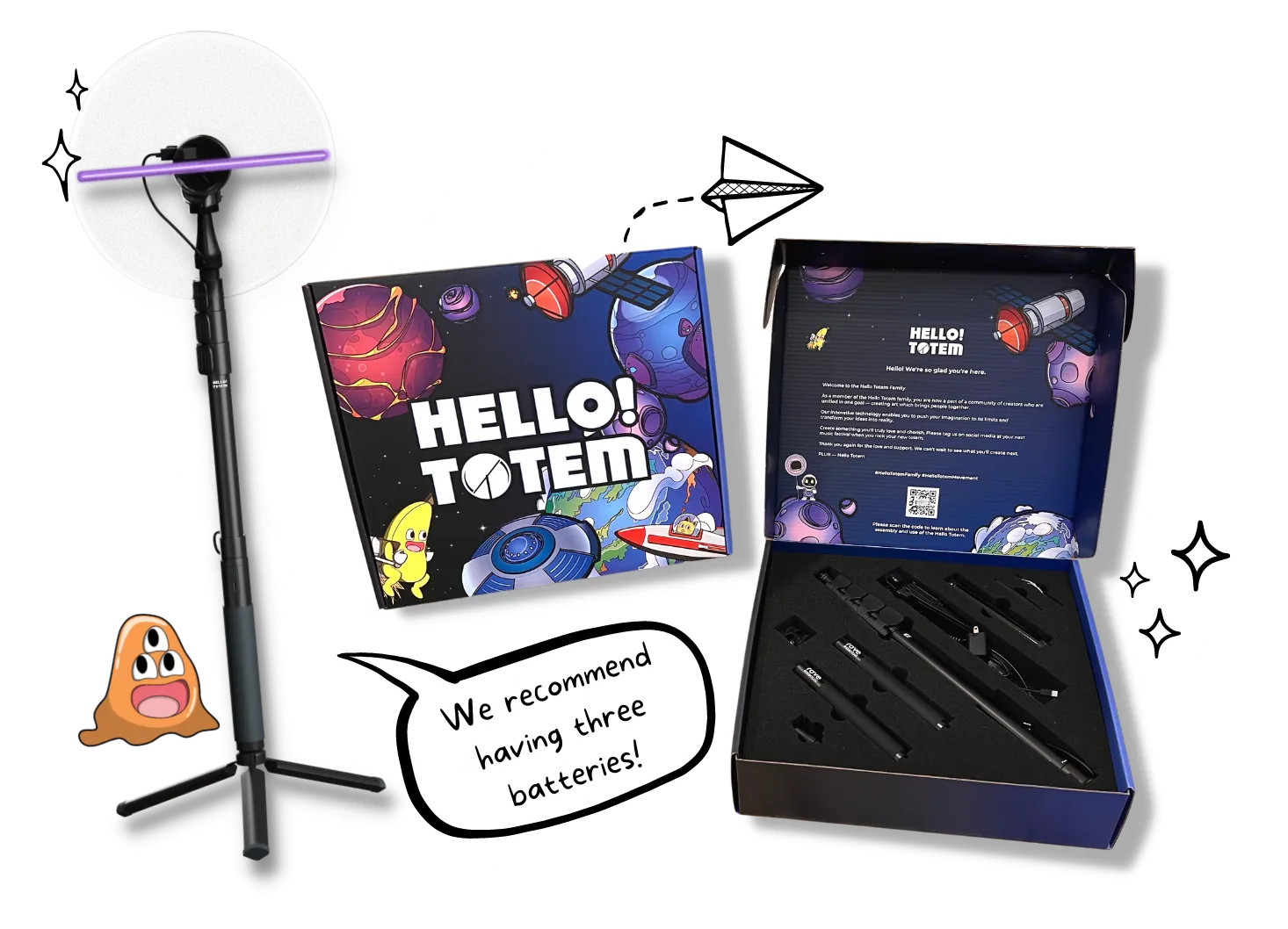 Hologram Mini Lite Totem *NEW* (27CM FAN) (5FT LITE STICK)