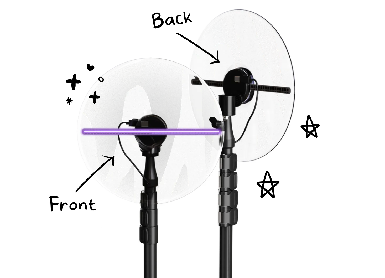 Hologram Mini Lite Totem *NEW* (27CM FAN) (5FT LITE STICK)