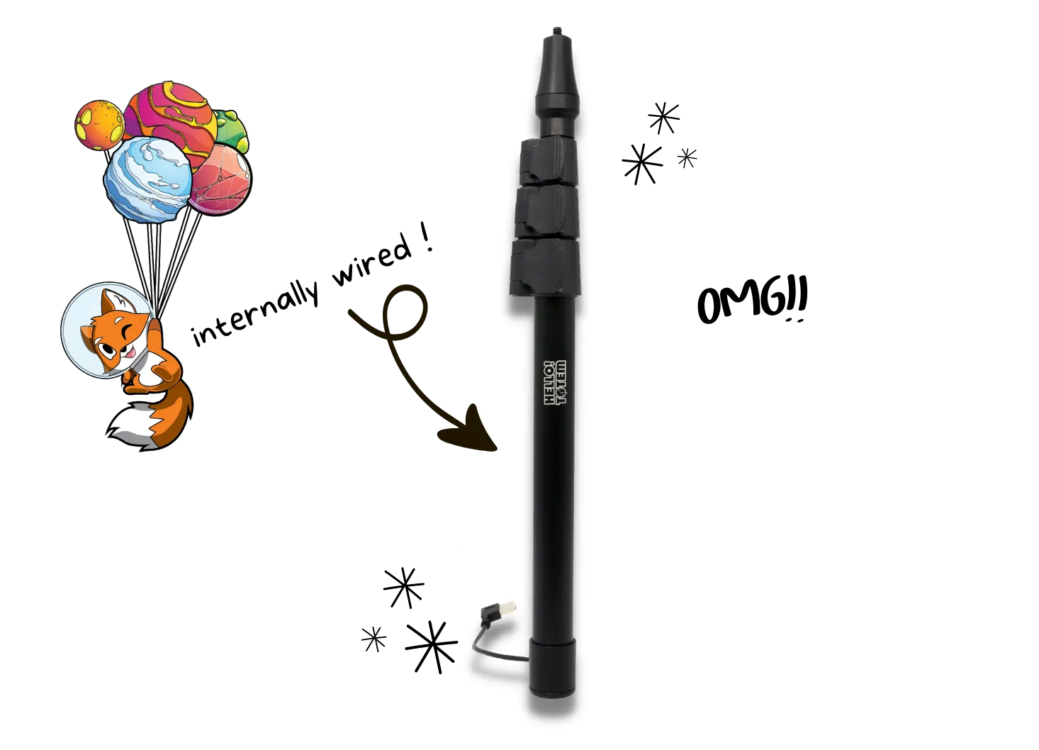 Hologram Mini Lite Totem *NEW* (27CM FAN) (5FT LITE STICK)