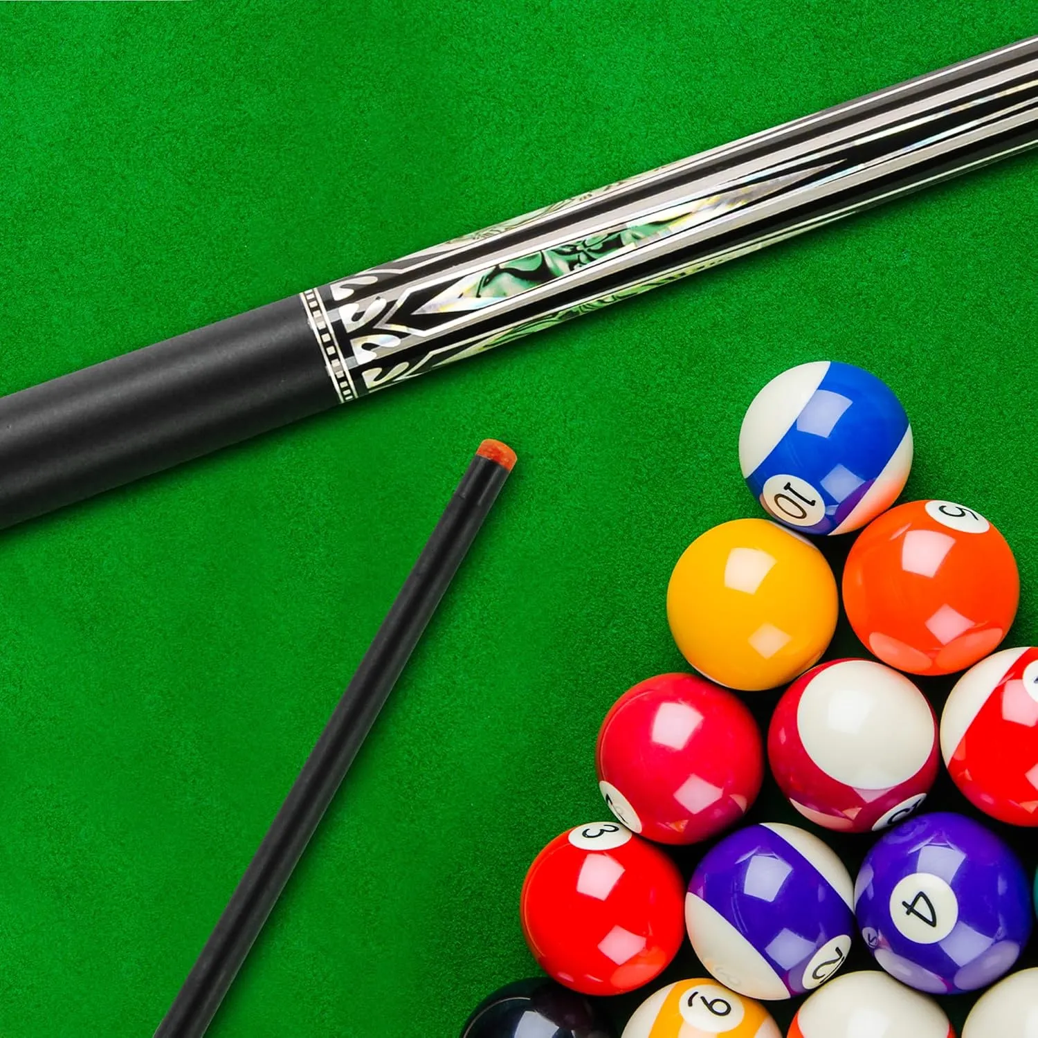 HomeSeason Glass Fibre Pool Cue Stick 58" Billiard Cue Sticks Professional Low Deflection Pool Sticks