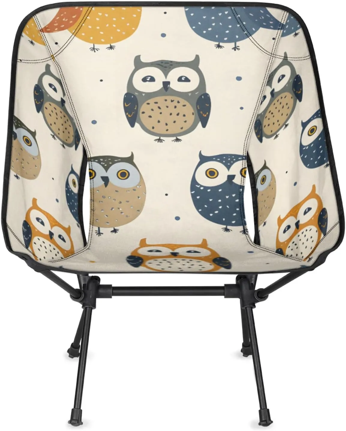 Honeybaby Folding Camping Chair Cartoon Owls Camping Chairs Lightweight Portable Chair Outdoor Foldable Chairs for Camping Travel Picnic Beach Hiking