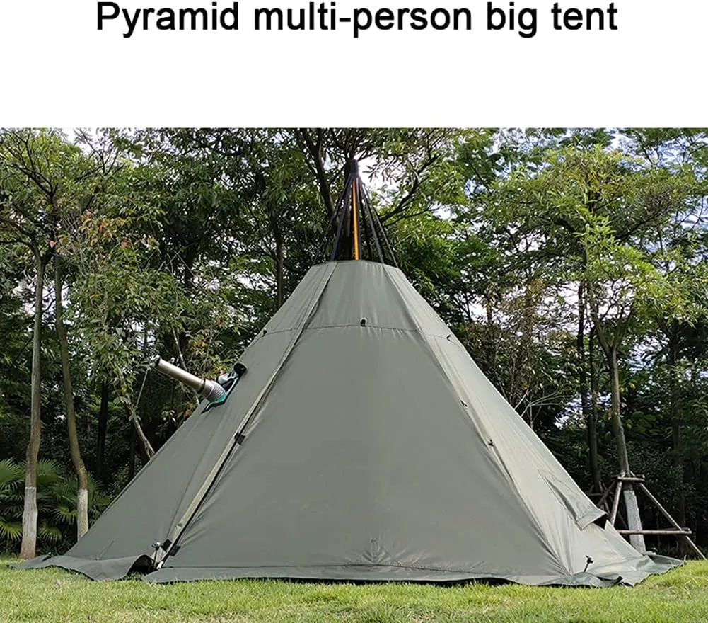 Hot Tent with Stove Jack,4 Season,3-4 Person Outdoor Tipi Tents,Family Teepee Heated Shelter for Camping Backpacking Hunting Fishing Waterproof Wind-Proof