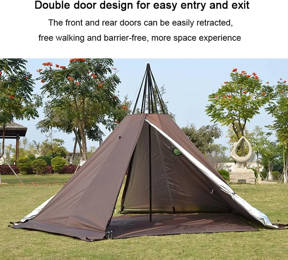 Hot Tent with Stove Jack,4 Season,3-4 Person Outdoor Tipi Tents,Family Teepee Heated Shelter for Camping Backpacking Hunting Fishing Waterproof Wind-Proof