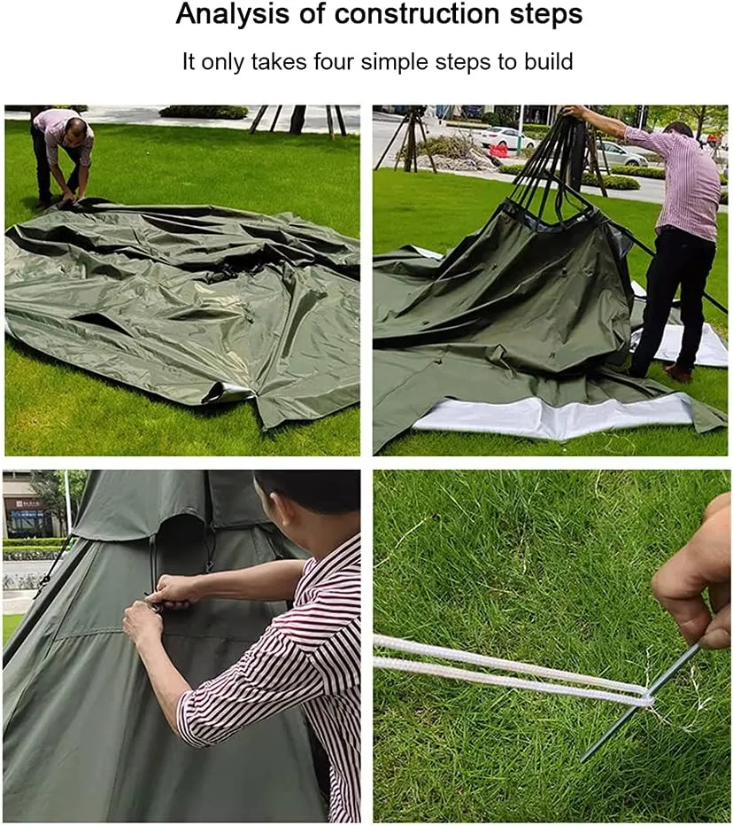 Hot Tent with Stove Jack,4 Season,3-4 Person Outdoor Tipi Tents,Family Teepee Heated Shelter for Camping Backpacking Hunting Fishing Waterproof Wind-Proof