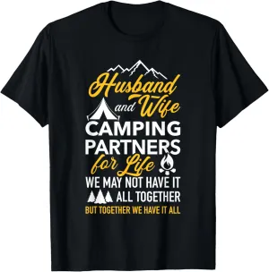 Husband and wife camping partners for life T-Shirt