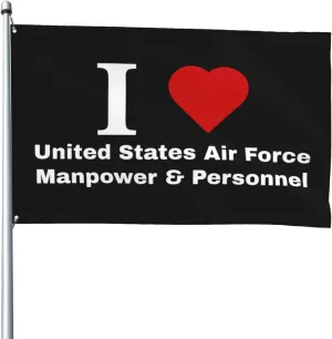 I love United States Air Force Manpower & Personnel Flag 4x6 Ft Heavy Duty Banner Durable Yard Outdoor Flags Decoration For All Seasons