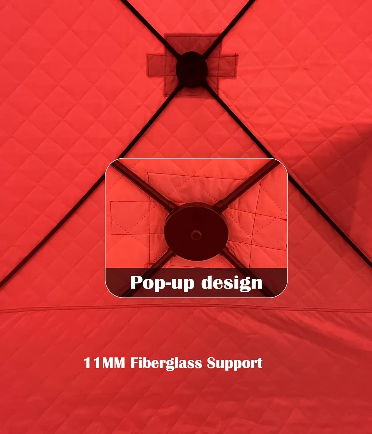 Ice Fishing Tent, Thickening Warmth Retaining Design Pop-Up Portable Hub-Style Ice Fishing Shelter