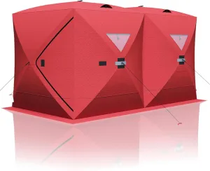 Ice Fishing Tent, Thickening Warmth Retaining Design Pop-Up Portable Hub-Style Ice Fishing Shelter