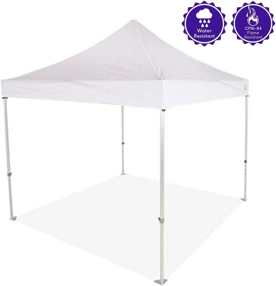 Impact 10' x 10' Pop Up Canopy Tent, Commercial Grade Aluminum Frame and 500D Fabric, Includes Roller Bag, White