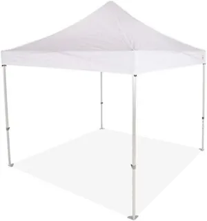 Impact 10' x 10' Pop Up Canopy Tent, Commercial Grade Aluminum Frame and 500D Fabric, Includes Roller Bag, White