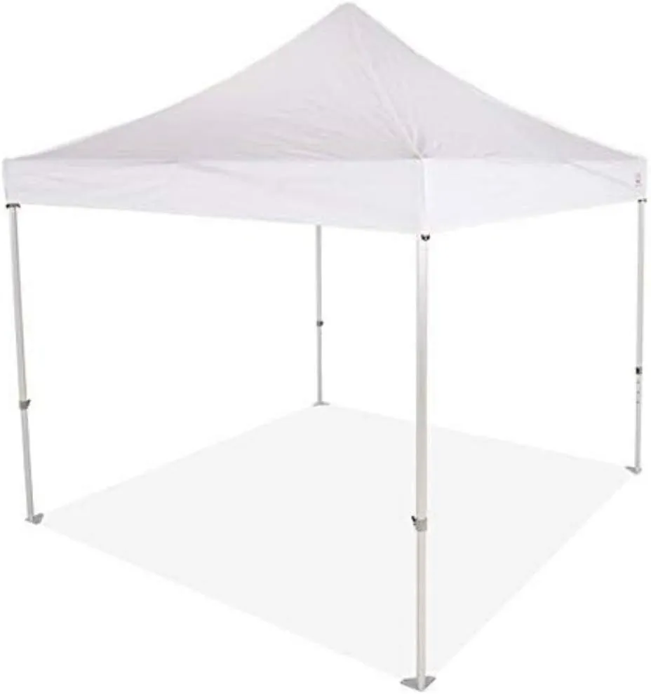 Impact 10' x 10' Pop Up Canopy Tent, Commercial Grade Aluminum Frame and 500D Fabric, Includes Roller Bag, White