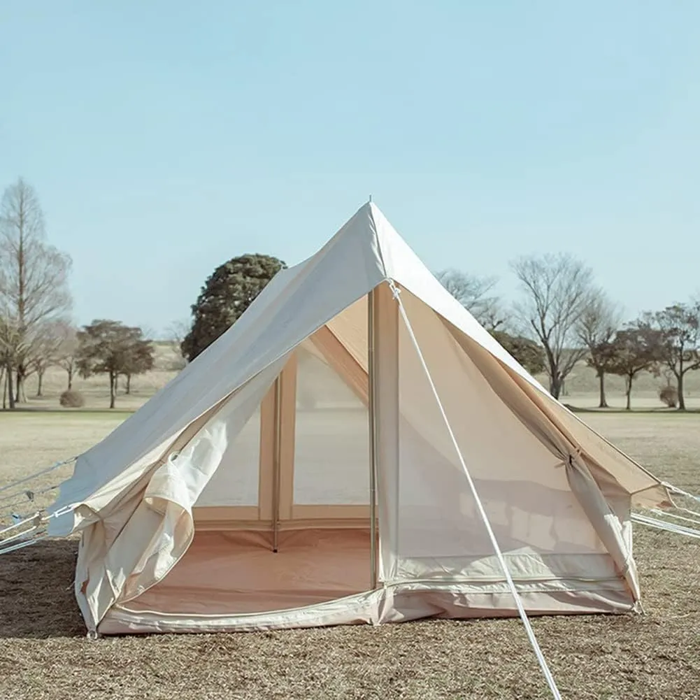 Indian Tent Tipi Outdoor Waterproof Double Layer Camping Tower Tent Family Camping Tent Yurt Teepee Tent for Outdoor Hiking 3-4 Person