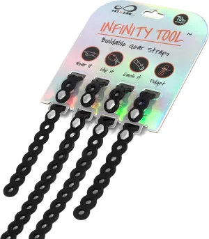 Infinity Tool™ 2.0 Modular Straps (4-Pack) - Flexible Multi-Tool, Gear Strap, Wearable Gadget for Outdoor Adventure, Survival, Camping, Travel, EDC