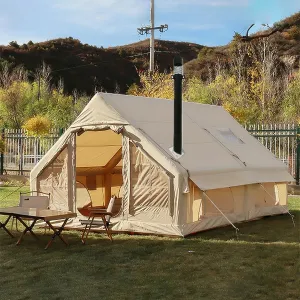 Inflatable Tents for Camping, Blow Up Tent House with Hand Pump, Easy Setup 4 Season Waterproof Windproof Oxford Air Tent Cabin House for Outdoor Camping Adult