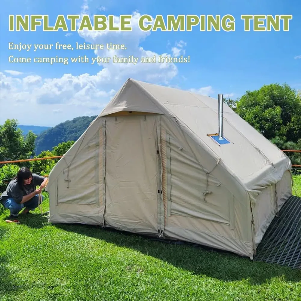 Inflatable Tents for Camping, Blow Up Tent House with Hand Pump, Easy Setup 4 Season Waterproof Windproof Oxford Air Tent Cabin House for Outdoor Camping Adult