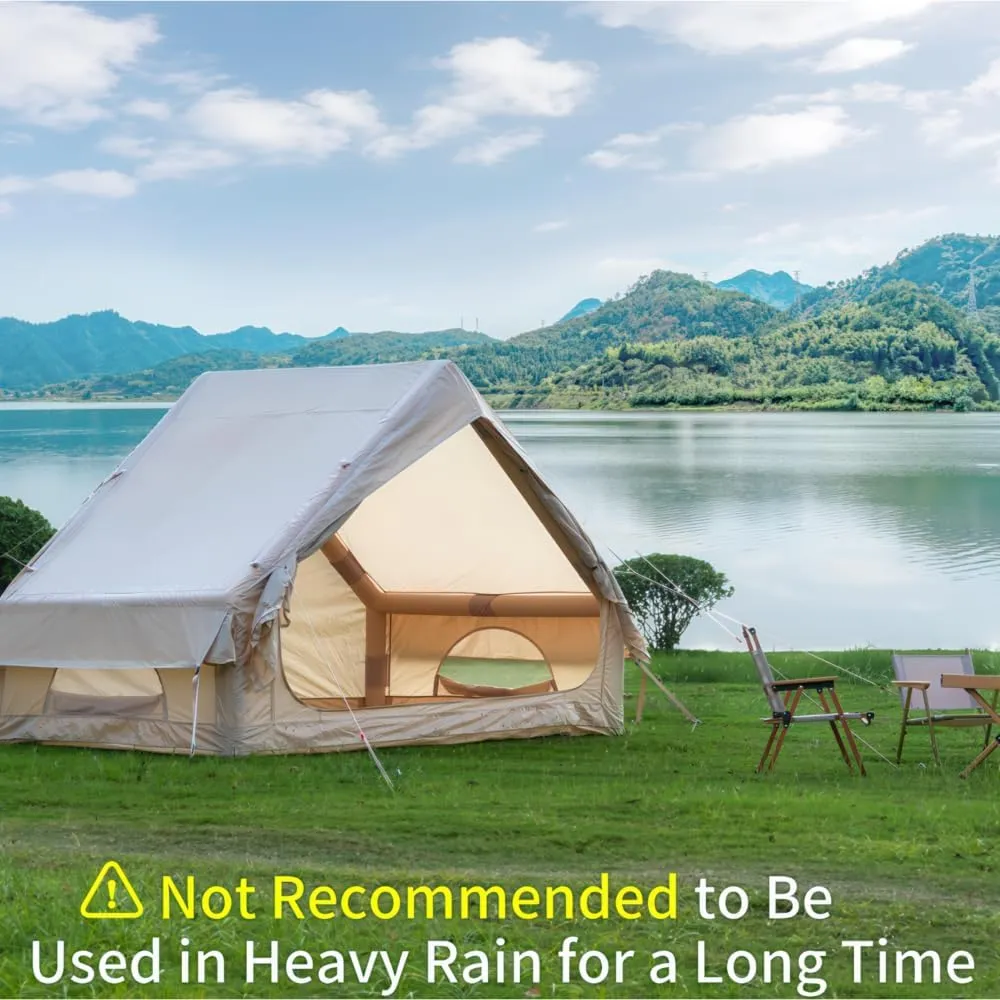 Inflatable Tents for Camping, Glamping Tents for 4-6 Person, Easy Setup 4 Season Waterproof Outdoor Tent, Waterproof Luxury Tent with 12 Mesh Window