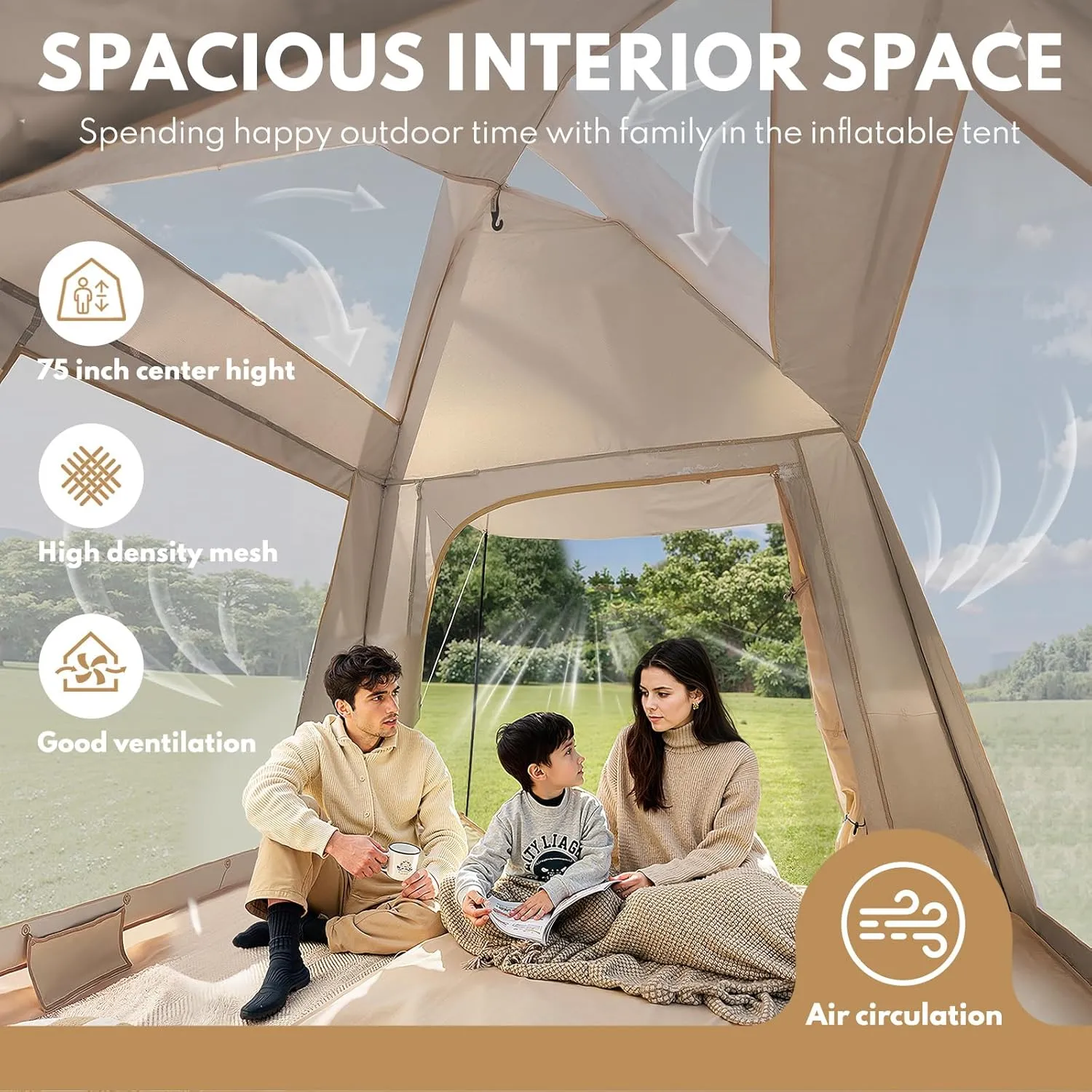 Inflatable Tents for Camping, Large Blow Up Tents for Camping Easy Set Up
