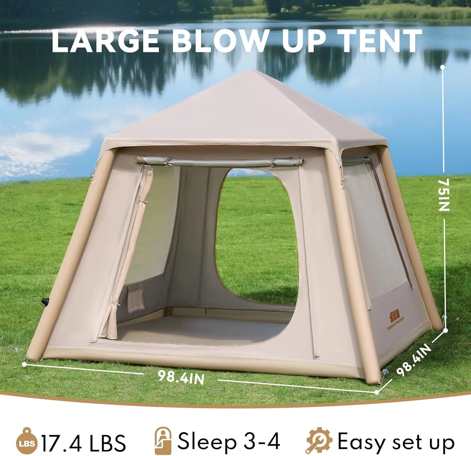 Inflatable Tents for Camping, Large Blow Up Tents for Camping Easy Set Up