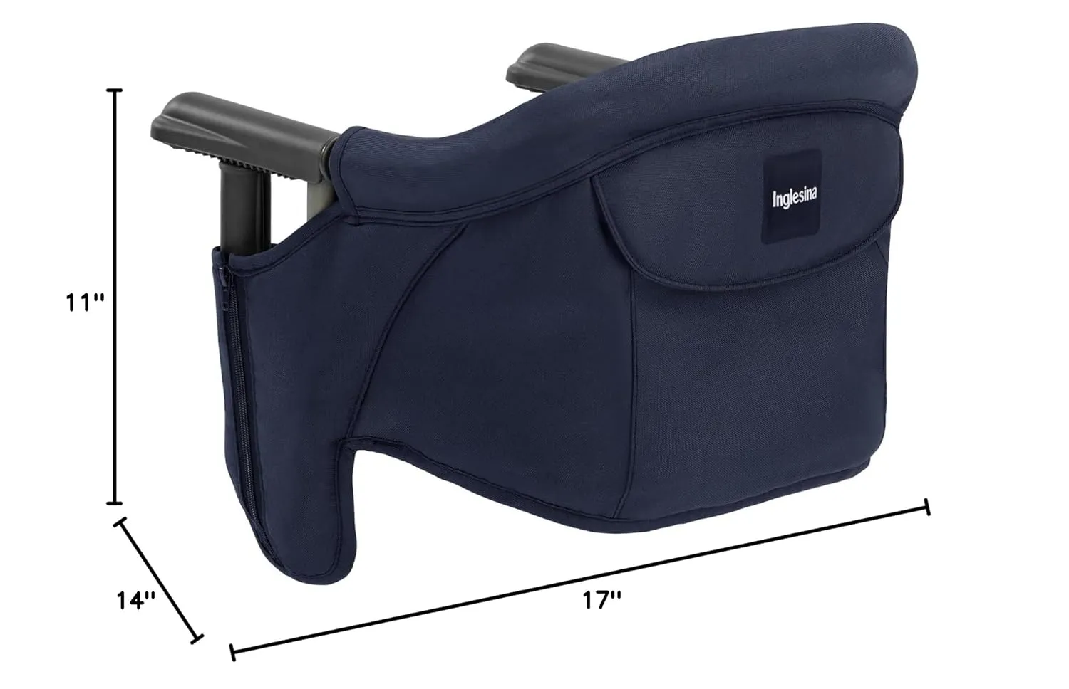 Inglesina Fast Table Chair, Navy - Portable Baby High Chair - for Babies & Toddlers up to 37 lbs - Collapsible Design - Fits Tables 0.8'' to 3.5'' Thick - Compact & Easy to Use - Travel Bag Included