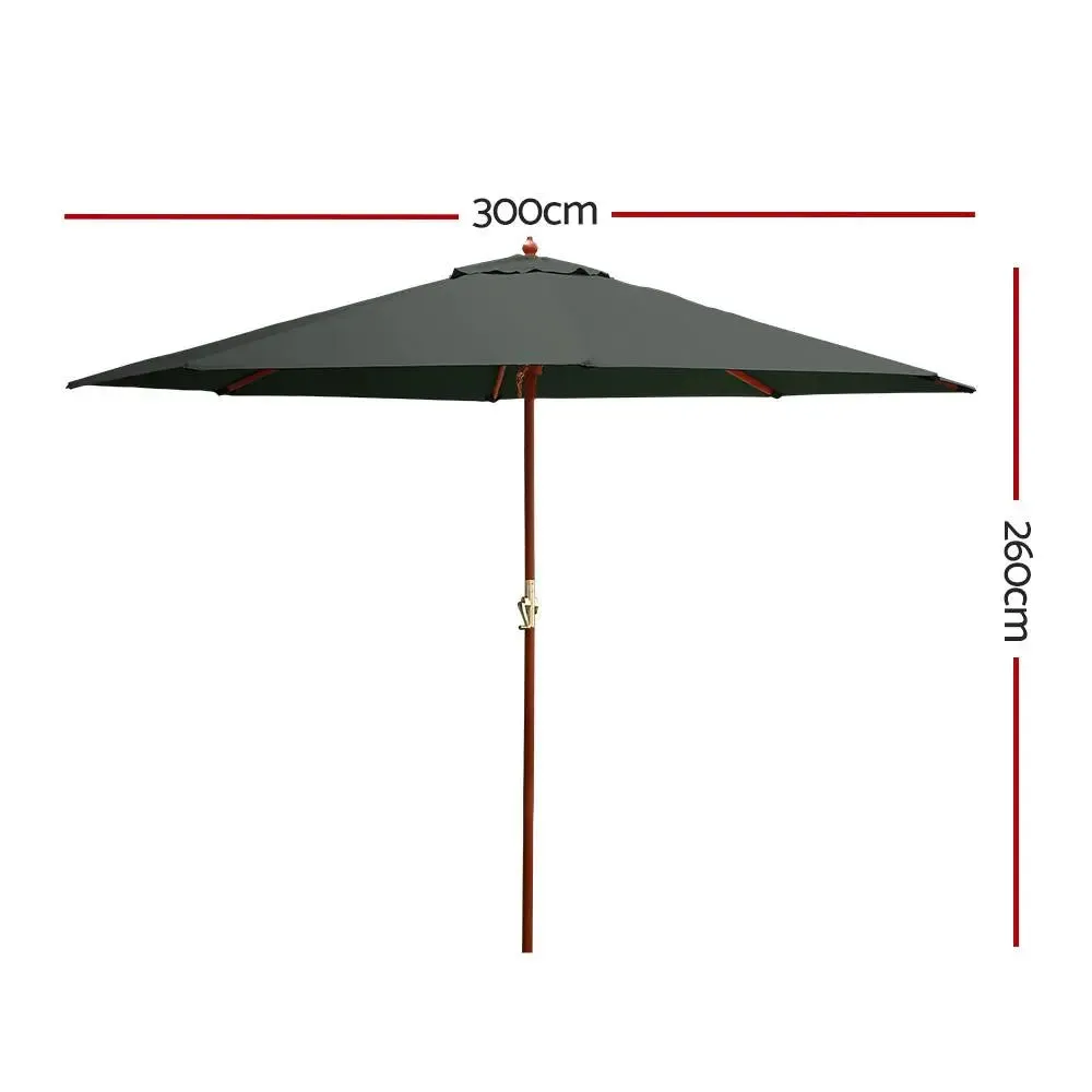 Instahut 3m Outdoor Umbrella Pole Umbrellas Beach Garden Sun Stand