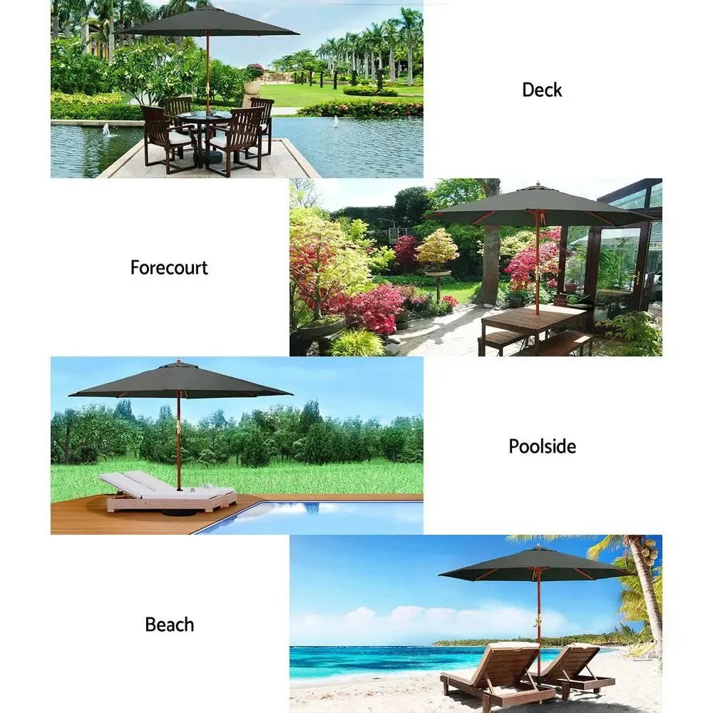 Instahut 3m Outdoor Umbrella Pole Umbrellas Beach Garden Sun Stand