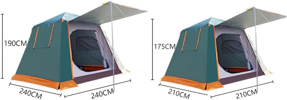 Instant Automatic Pop Up Camping Tent Easy Set Up Family Tent Perfect for Beach Outdoor Traveling Hiking Camping Hunting Fishing (Brown 240X240X190CM)
