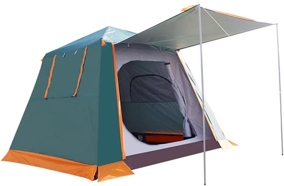 Instant Automatic Pop Up Camping Tent Easy Set Up Family Tent Perfect for Beach Outdoor Traveling Hiking Camping Hunting Fishing (Brown 240X240X190CM)