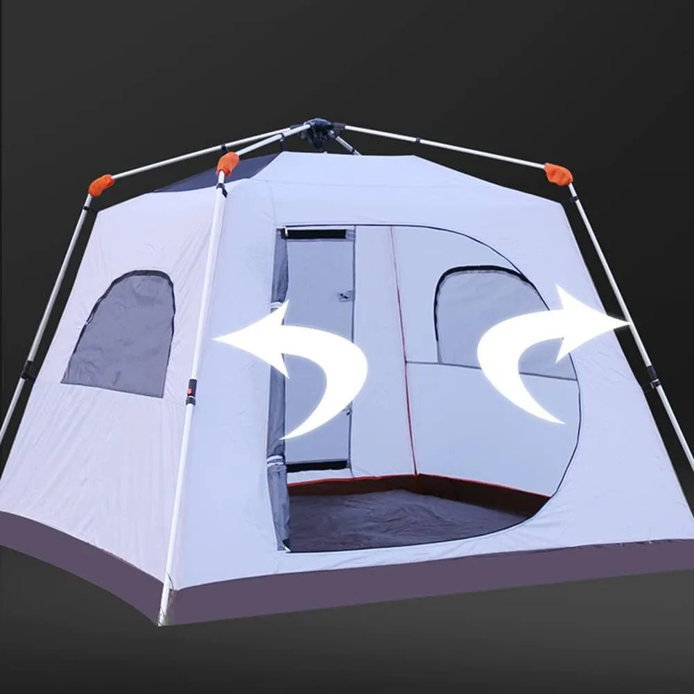 Instant Automatic Pop Up Camping Tent Easy Set Up Family Tent Perfect for Beach Outdoor Traveling Hiking Camping Hunting Fishing (Brown 240X240X190CM)