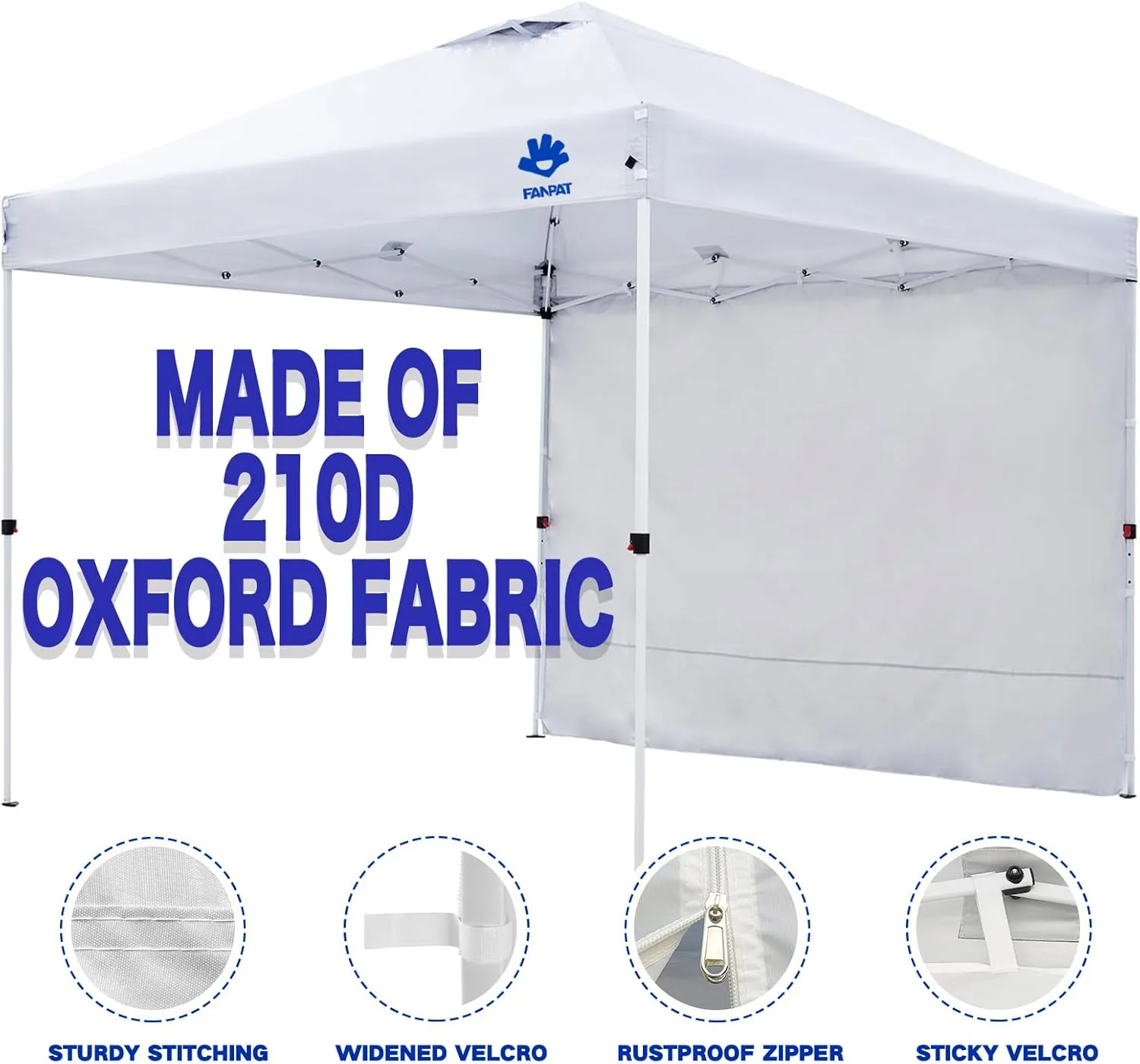 Instant Canopy Tent Sidewalls for 10x10 Pop Up Canopy Waterproof,99% UV Protection，3 Piece Sidewalls, White(3PCS Sidewall Only, Canopy Tent NOT Included)
