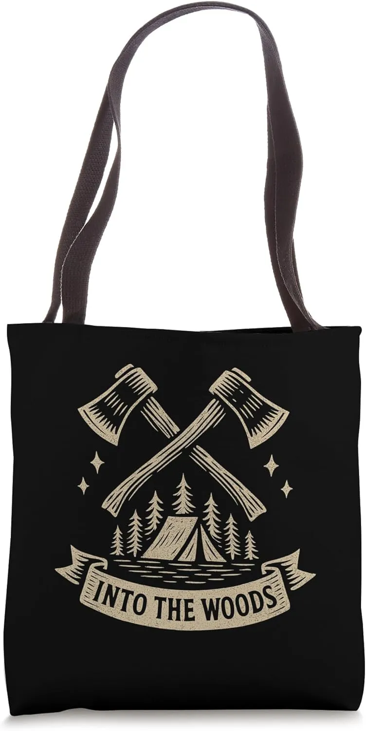 Into the Woods Woodcut Tote Bag
