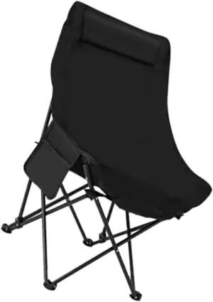 jojomis Foldable Chair Seat Padded Portable Camping Gear Fishing Stool for Outdoor Household Boating Black Moon Chair
