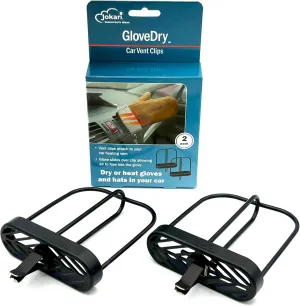 Jokari Set of 4 Car Vent Clips for Drying Wet Gloves and Hats. Attach to Vehicle Air Vents to Dry with Heat in Winter or Air Conditioning in Summer. Compact and Easy-to-Use Hanging and Drying Solution