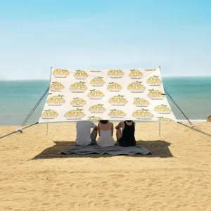 Kakigori Dessert Beach Canopy Tent Anti-UV & Wind Resistant, Camping Sun Shelter Easy Setup Portable,Outdoor Shade Tents with Sandbags,Sand Shovels,Ground Pegs & Stability Poles