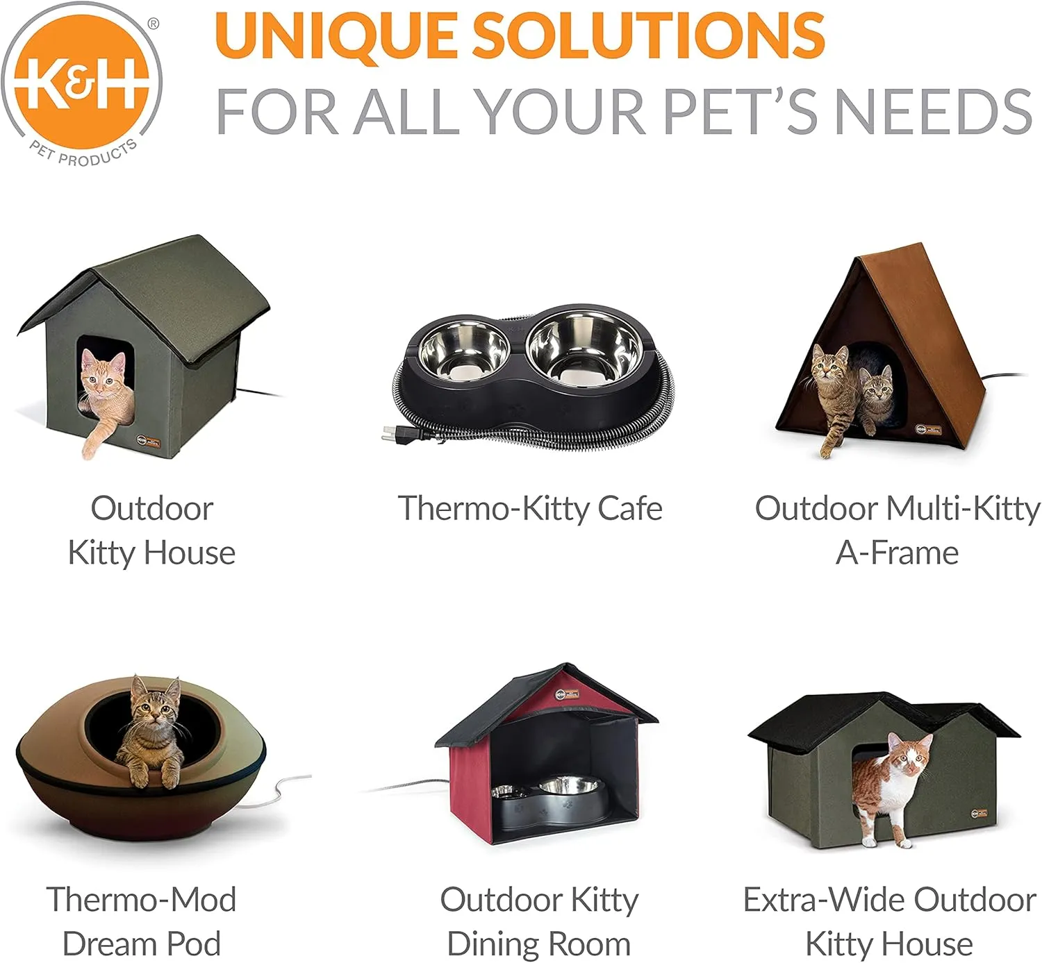 K&H Pet Products Outdoor Cat Dining Room Covered Outdoor Feeding Station Shelter for Feral Cat Food & Water Bowls, Pairs with K&H Thermo-Kitty Cafe (Sold Separately) - 14 X 20 X 16.5in Olive