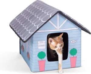 K&H Pet Products Outdoor Kitty House, Outdoor Cat House for Outside Community Cats, Strays, and Ferals, Insulated Shelter, Cold Weather House for Winter, 19 X 22 X 17 Inches (Unheated) Cottage Design