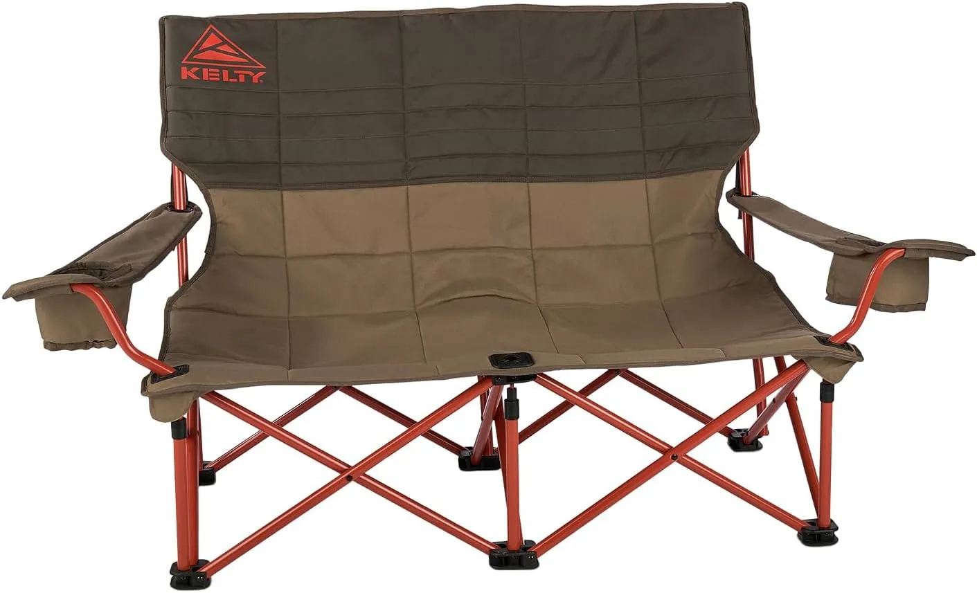 Kelty Low Loveseat Double 2 Person Camping Chair, Two Person Foldable Seat for Festivals, Concerts, Tailgates, Beach Days, Low Seat Height