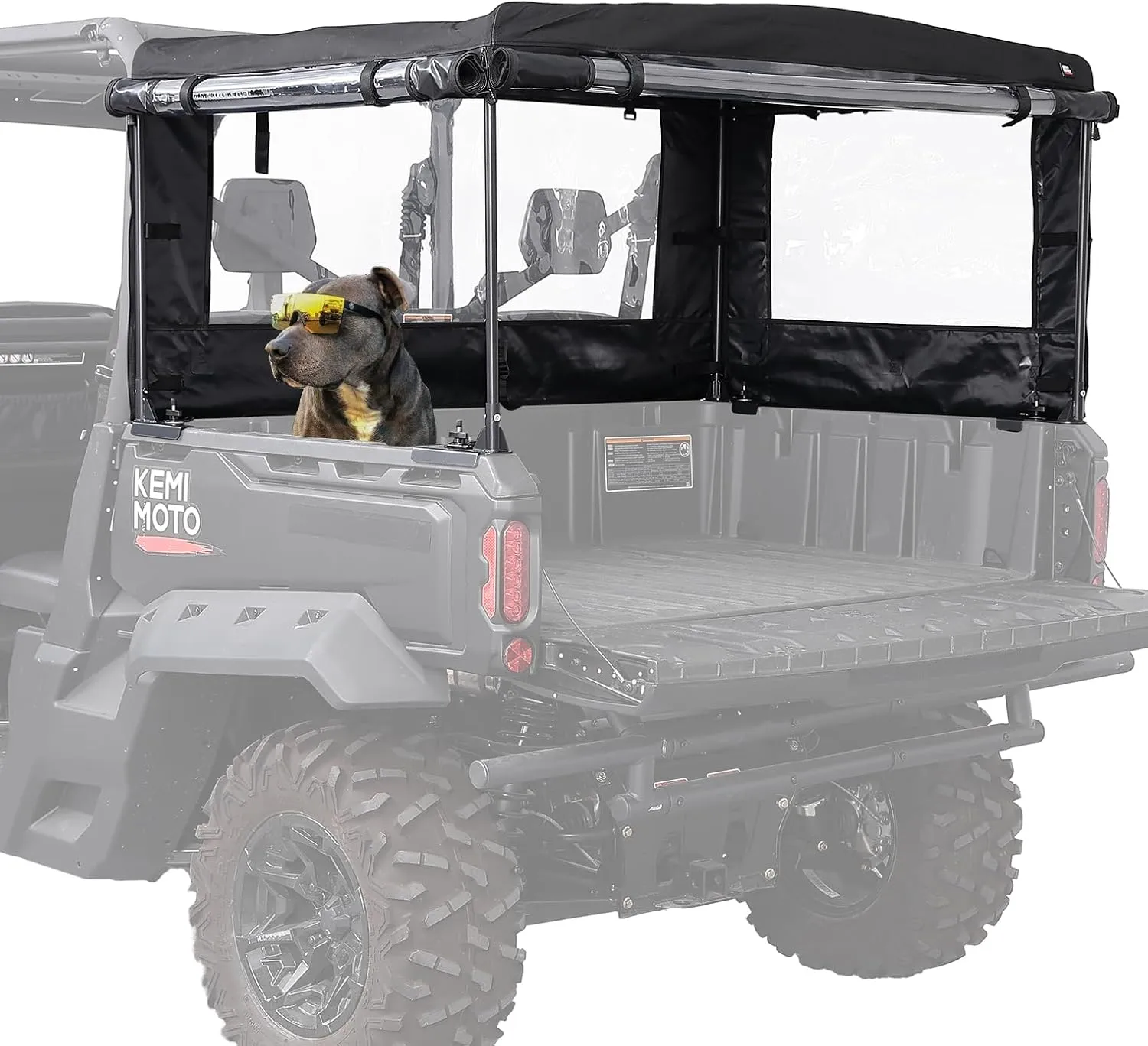 KEMIMOTO UTV Soft Cargo Camper Bed Cover Rack Compatible with Can-Am Defender & Defender Max 2016-2025 Rear Camper Top Canvas Cover Accessories
