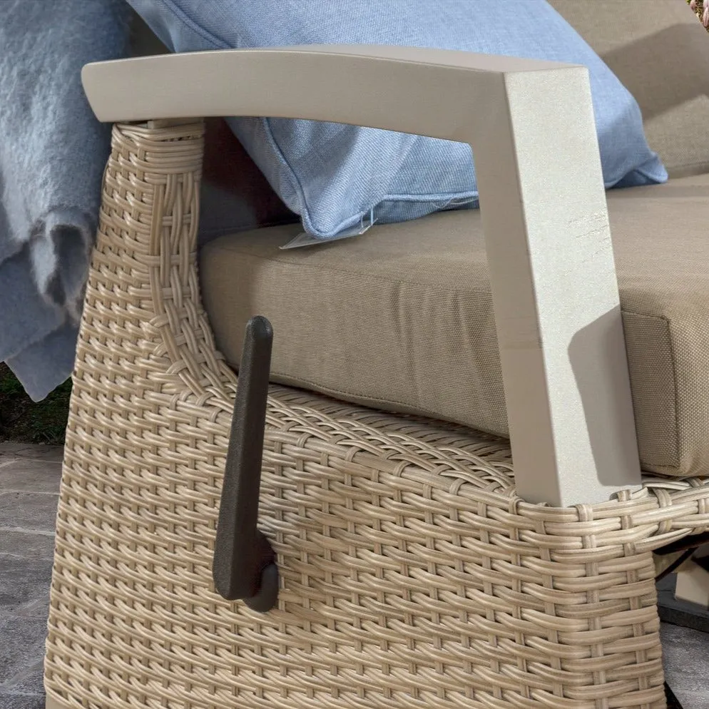 Kendal Wide Reclining Chair Natural - All Weather Cushion | Vila