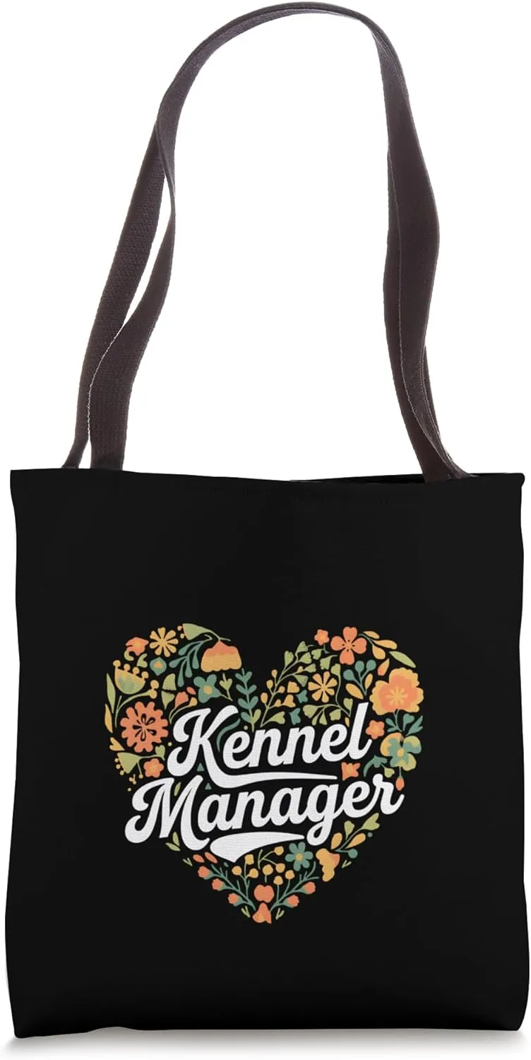 Kennel Manager Heart Shaped Floral Motif Tote Bag