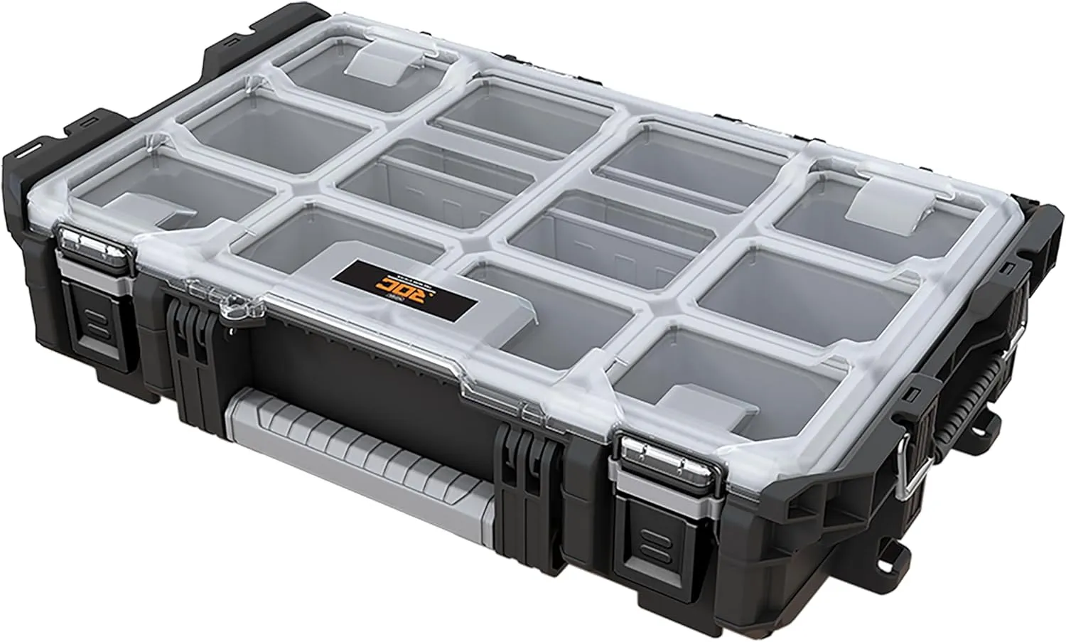 Keter ROC Pro Gear Heay Duty Organiser, 25 Year Warranty, Removable Bins, Stackable, Lightweight, Durable, IP54 Water Resistant, Black