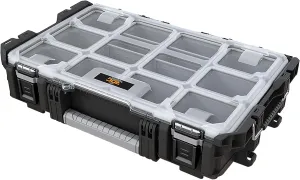 Keter ROC Pro Gear Heay Duty Organiser, 25 Year Warranty, Removable Bins, Stackable, Lightweight, Durable, IP54 Water Resistant, Black