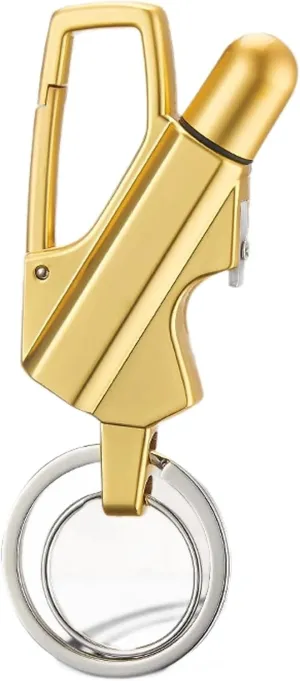 Keychain Lighter Portable Grinding Wheel Kerosene Lighters with Bottle Opener Waterproof Suitable for Outdoor Camping and Hiking(Gold)