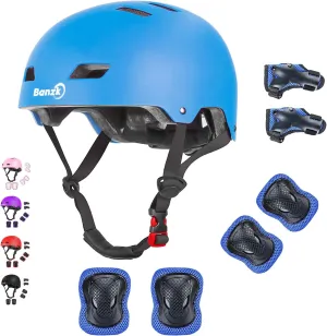 Kids Bike Helmet with Knee Pads Elbow Pads Wrist Guards for Age 3-14  Youth/Teens,Ventilation Multi-Sport Scooter Roller Skate Rollerblading Skateboarding Climbing Cycling