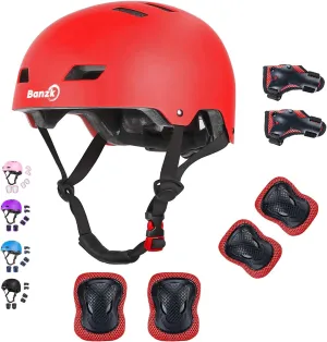Kids Bike Helmet with Knee Pads Elbow Pads Wrist Guards for Age 3-14  Youth/Teens,Ventilation Multi-Sport Scooter Roller Skate Rollerblading Skateboarding Climbing Cycling