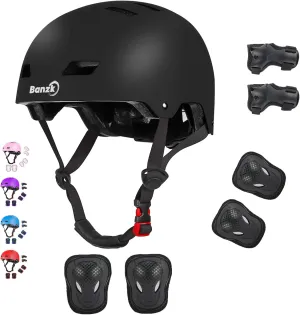 Kids Bike Helmet with Knee Pads Elbow Pads Wrist Guards for Age 3-14  Youth/Teens,Ventilation Multi-Sport Scooter Roller Skate Rollerblading Skateboarding Climbing Cycling
