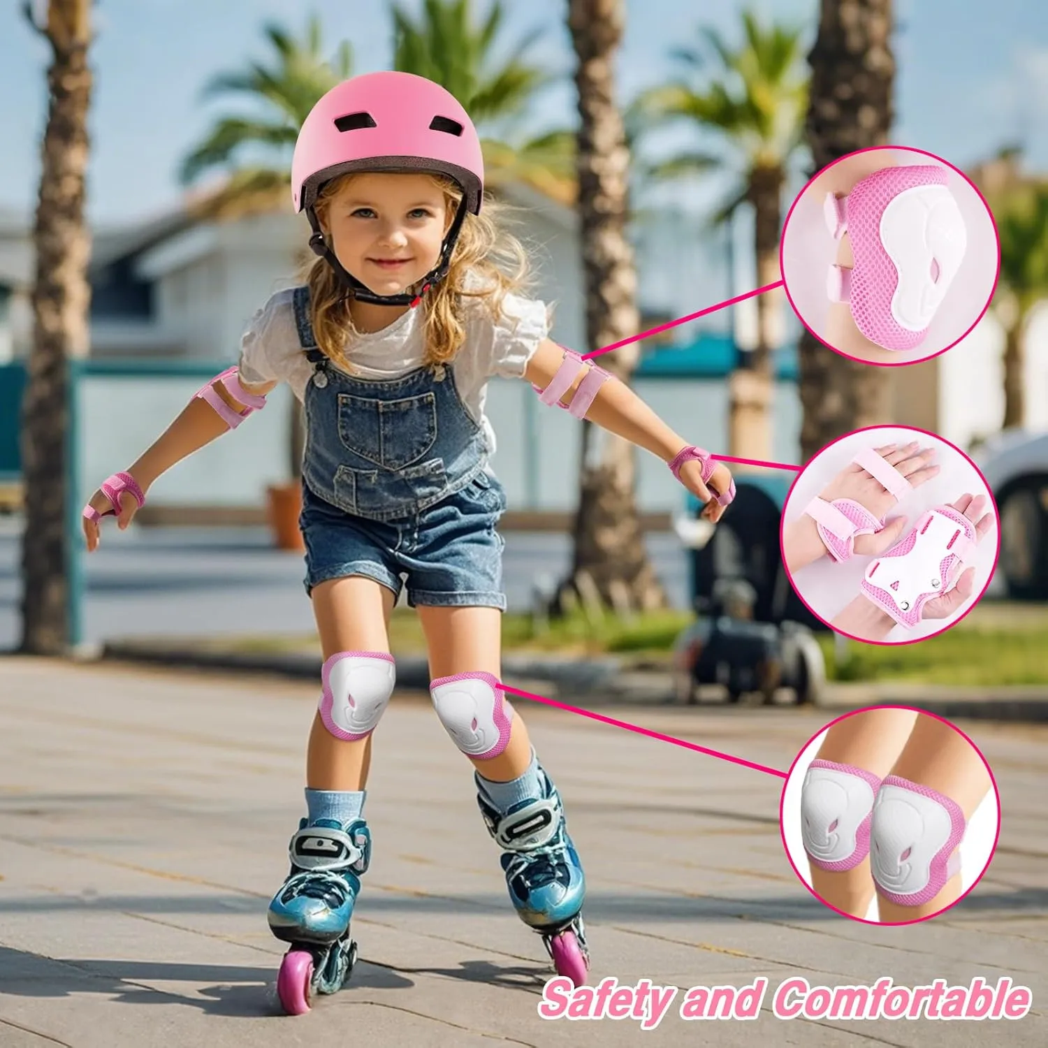 Kids Bike Helmet with Knee Pads Elbow Pads Wrist Guards for Age 3-14  Youth/Teens,Ventilation Multi-Sport Scooter Roller Skate Rollerblading Skateboarding Climbing Cycling