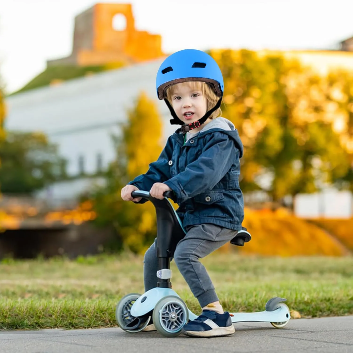 Kids Bike Helmet with Knee Pads Elbow Pads Wrist Guards for Age 3-14  Youth/Teens,Ventilation Multi-Sport Scooter Roller Skate Rollerblading Skateboarding Climbing Cycling